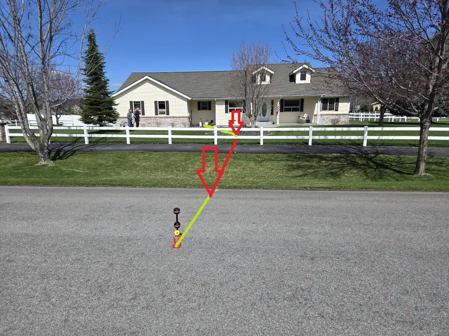 Sewer lateral located and marked from the house to the street